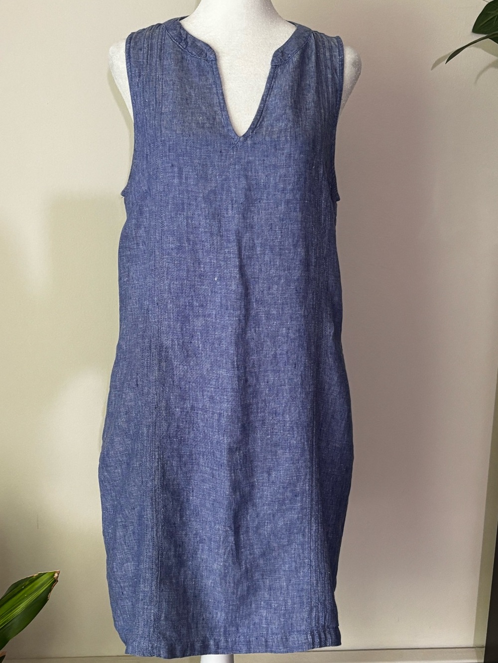 Sigrid Olsen Linen Top in Denim Blue